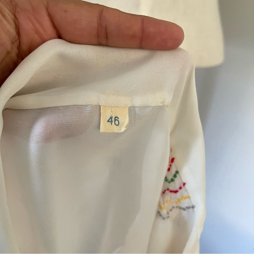 Cottagecore Vintage 70’s Hungarian embroidered peasant top size 46 deadstock - Picture 8 of 8